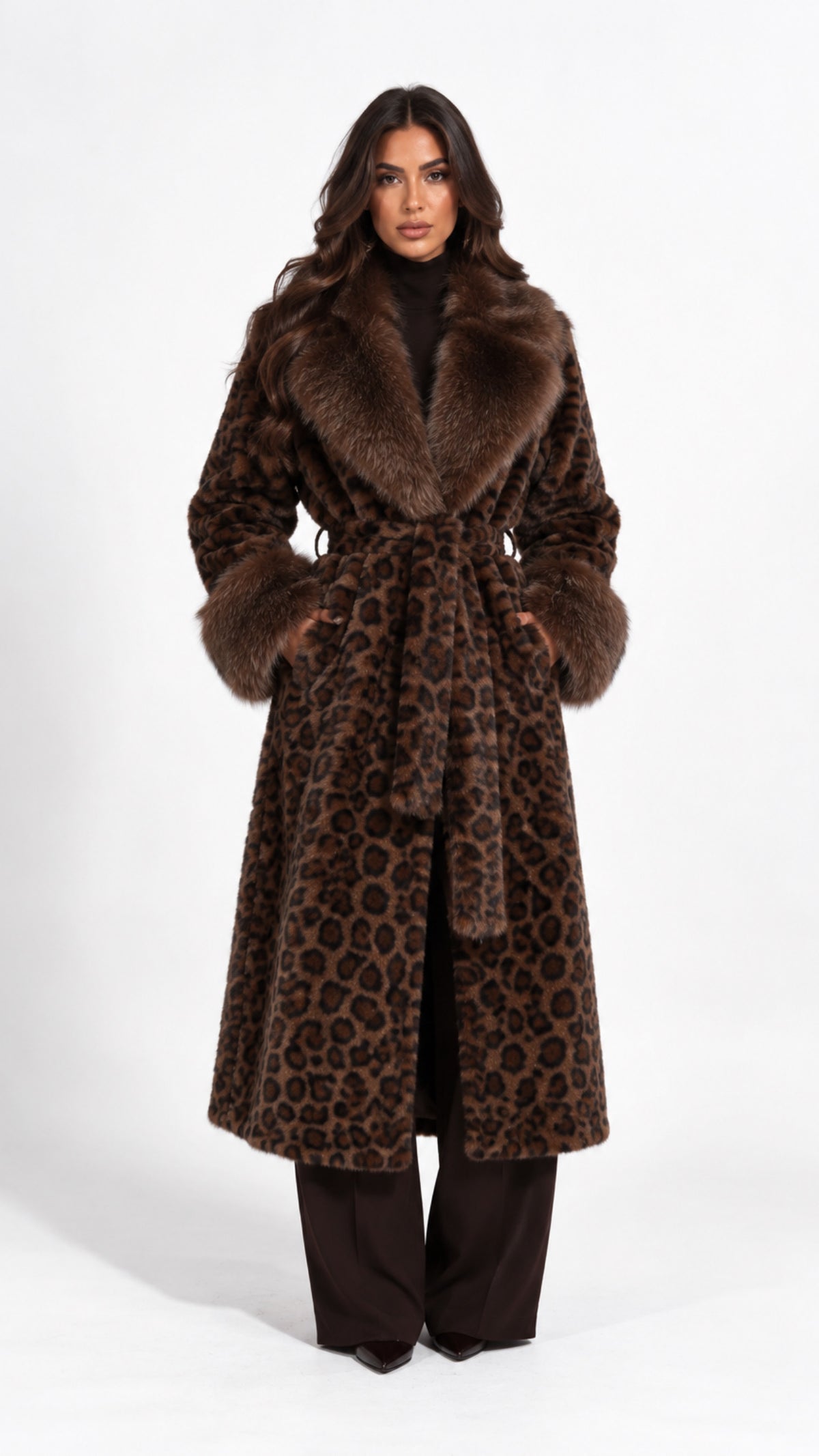 The Valentina Belted Faux Fur Coat | One Size