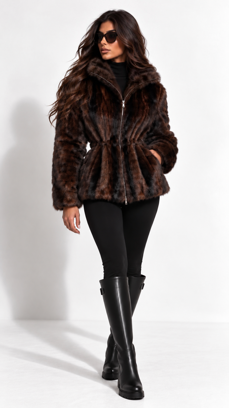 The Bellagio Cinched Faux Fur Jacket