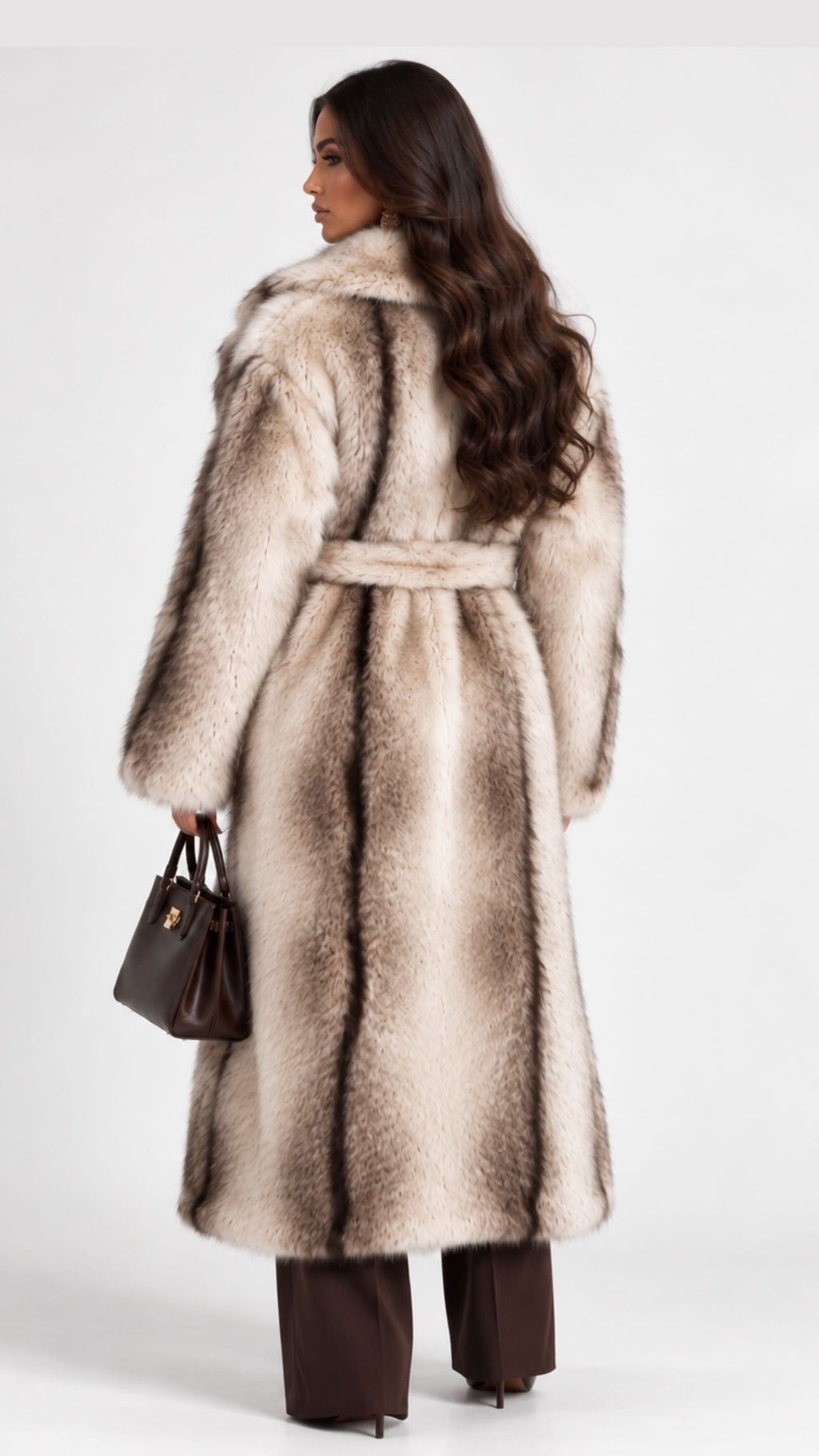 The Sienne Belted Faux Fur Coat | One Size