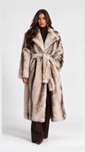 The Sienne Belted Faux Fur Coat | One Size
